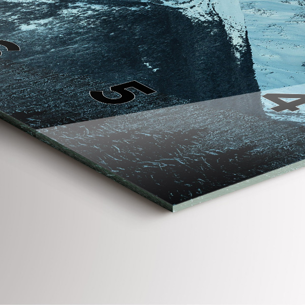 Square wall clock Mountain range in winter