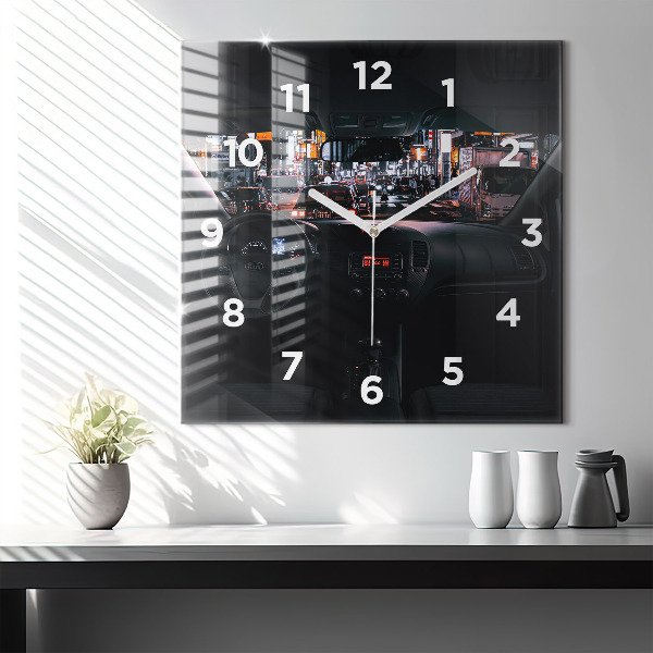 Square wall clock Car in Tokyo
