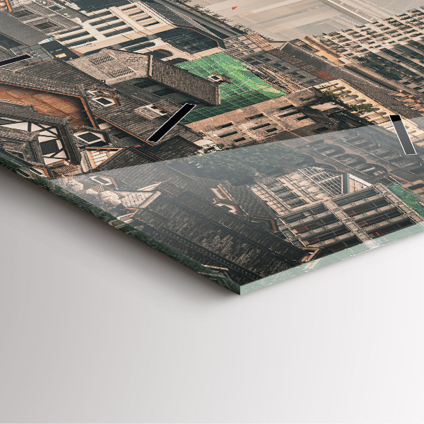 Square wall clock Chongqing Old Town