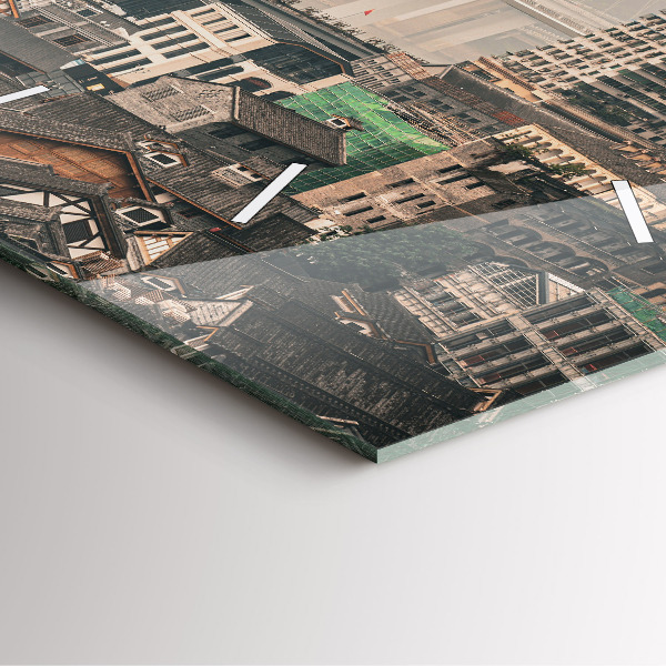 Square wall clock Chongqing Old Town