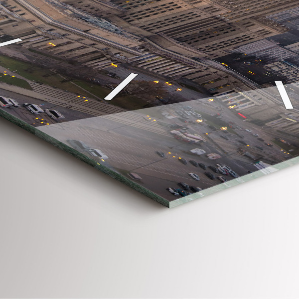 Square wall clock Panorama of Warsaw