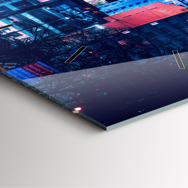 Square wall clock Warsaw at night