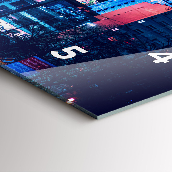 Square wall clock Warsaw at night