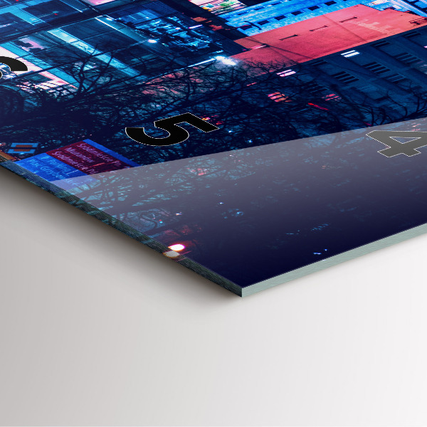 Square wall clock Warsaw at night