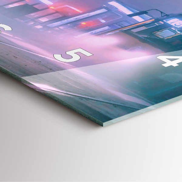 Square wall clock Warsaw in the fog