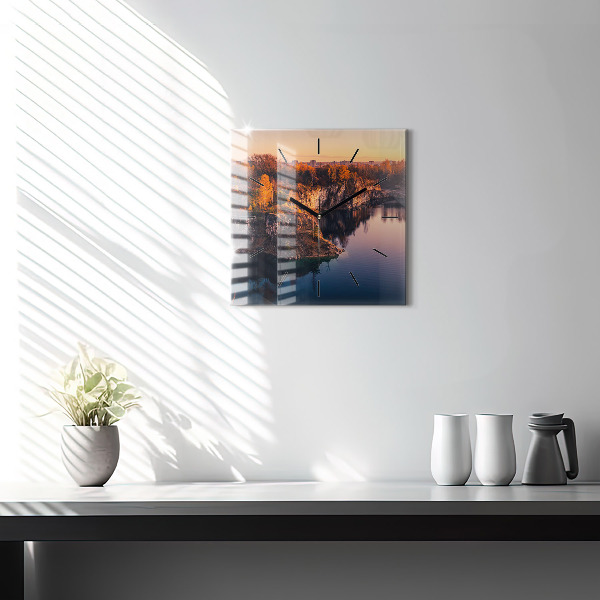 Square wall clock Krakow Lake Zakrzówek