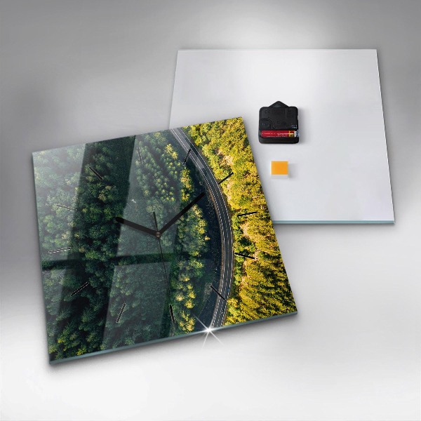 Square wall clock Forest from a bird's eye view