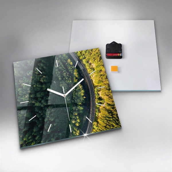 Square wall clock Forest from a bird's eye view