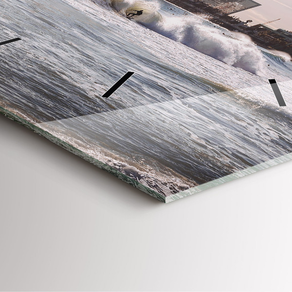 Square wall clock Barcelona Surfer