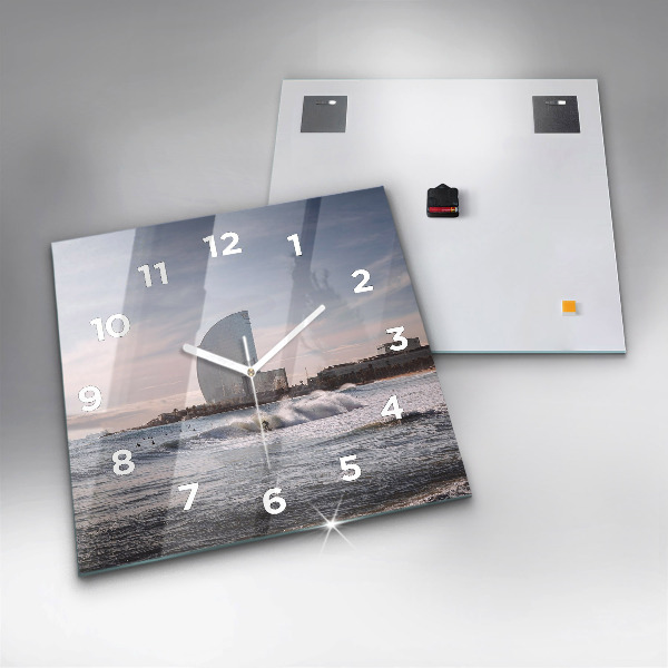 Square wall clock Barcelona Surfer