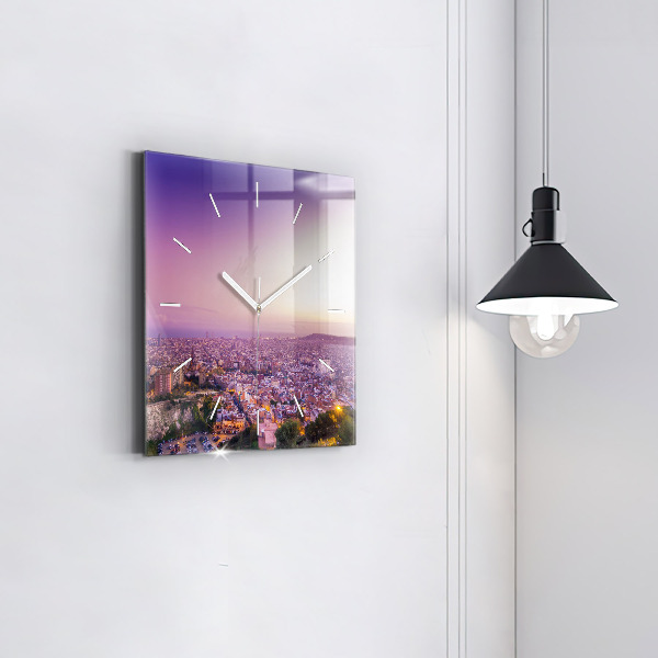 Square wall clock Barcelona Bunkers El Carmel