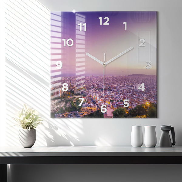 Square wall clock Barcelona Bunkers El Carmel