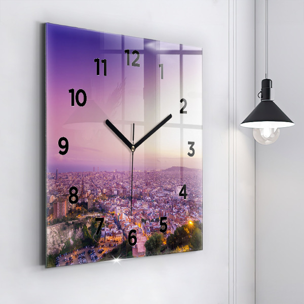 Square wall clock Barcelona Bunkers El Carmel