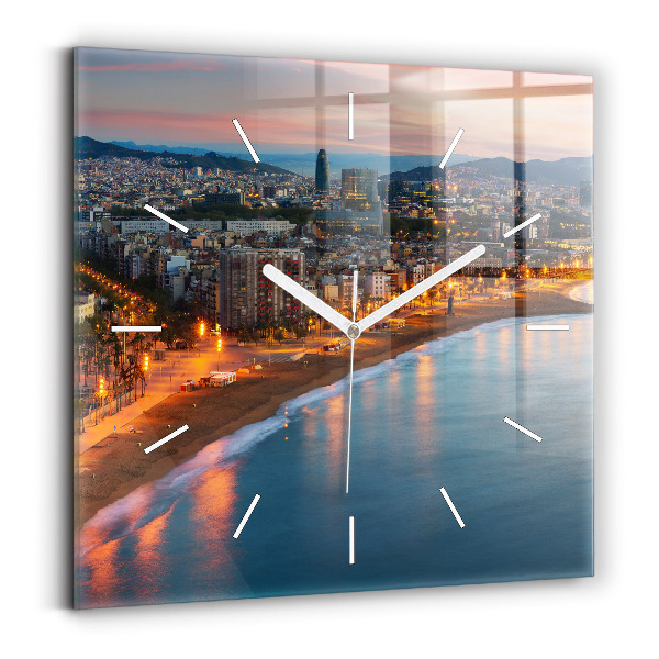 Square wall clock Barcelona Beach