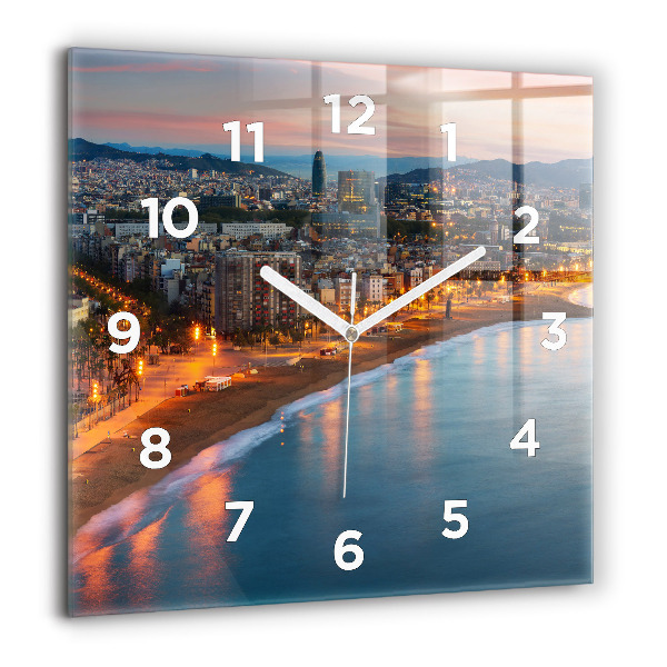 Square wall clock Barcelona Beach