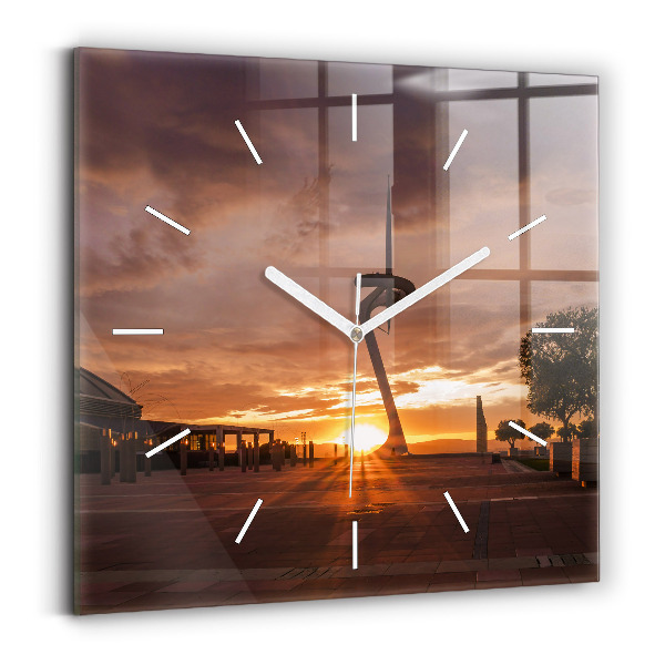 Square wall clock Barcelona Olympic Park