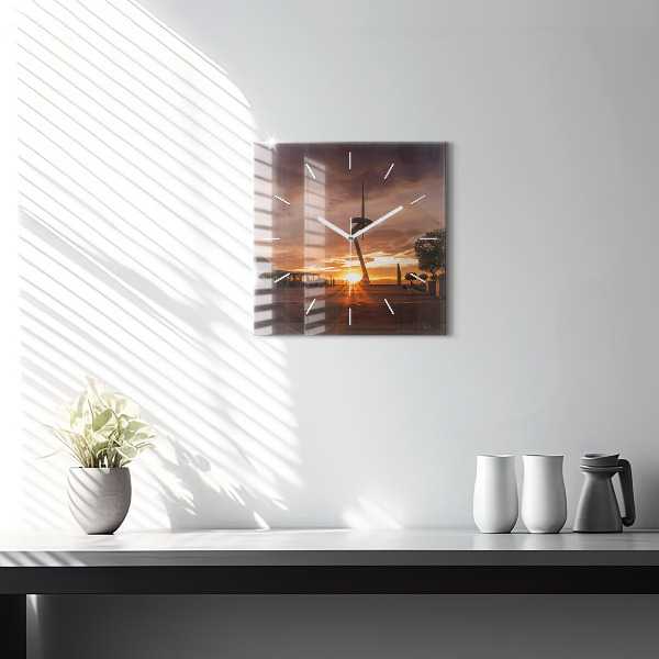 Square wall clock Barcelona Olympic Park
