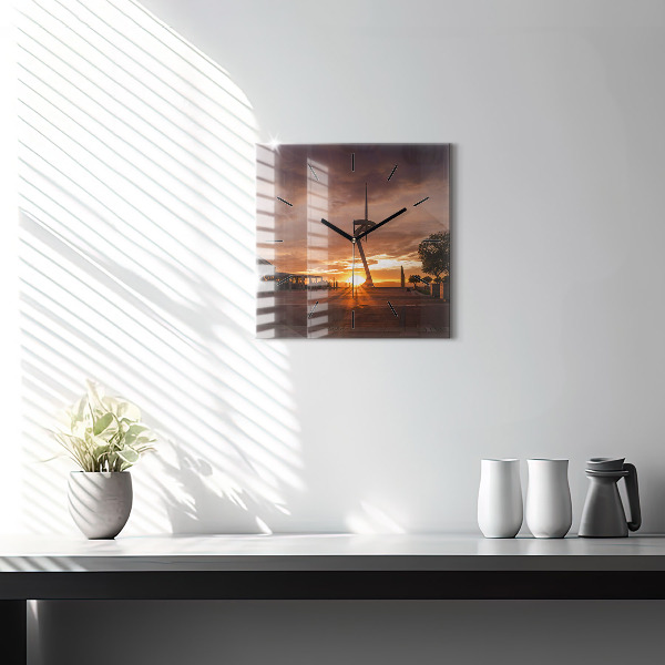 Square wall clock Barcelona Olympic Park