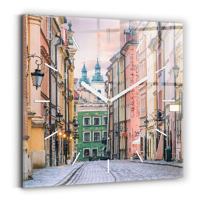 Square wall clock Old Town in Warsaw