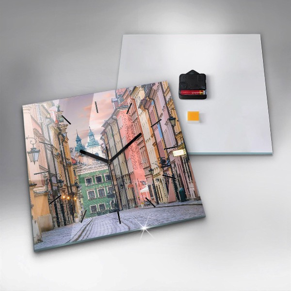 Square wall clock Old Town in Warsaw