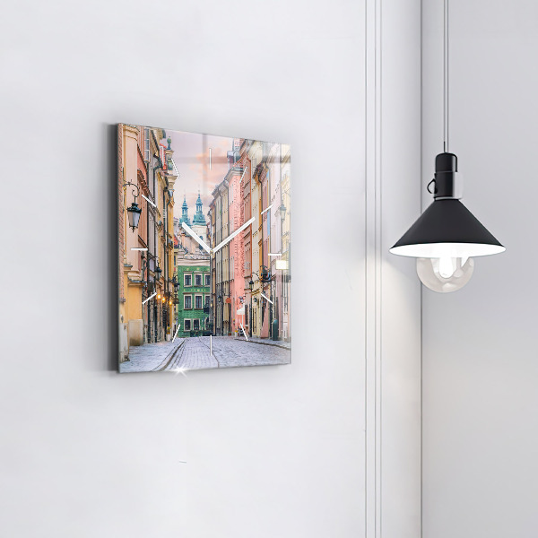 Square wall clock Old Town in Warsaw