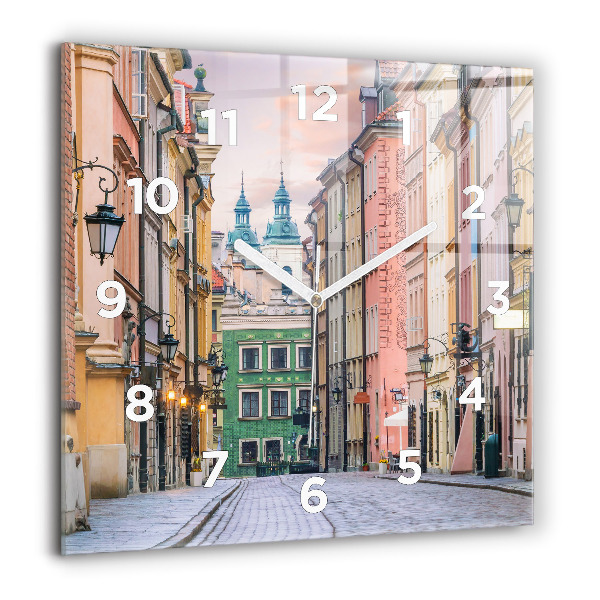 Square wall clock Old Town in Warsaw