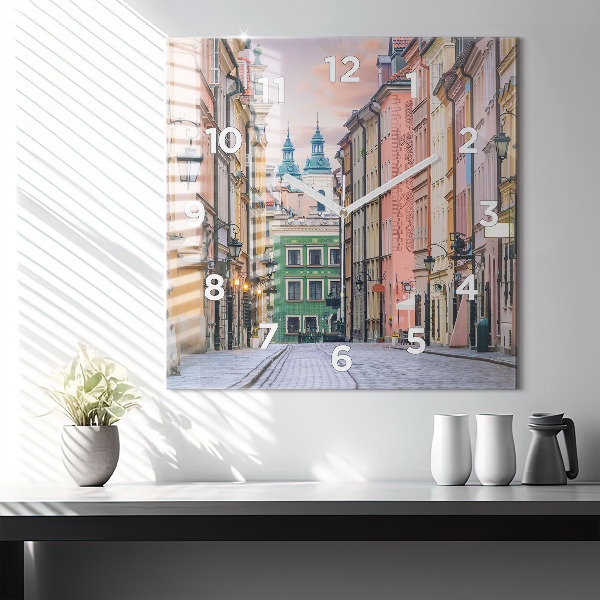 Square wall clock Old Town in Warsaw