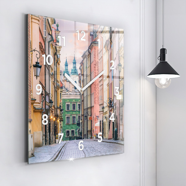 Square wall clock Old Town in Warsaw