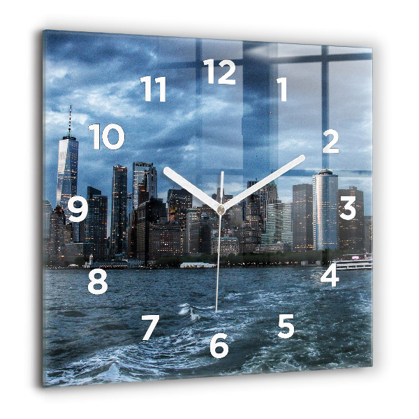 Square wall clock New York Panorama