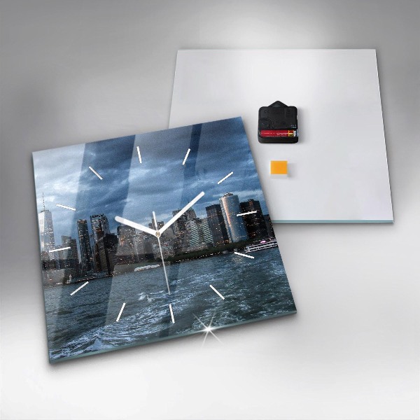 Square wall clock New York Panorama