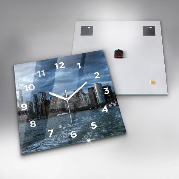 Square wall clock New York Panorama