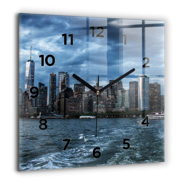 Square wall clock New York Panorama