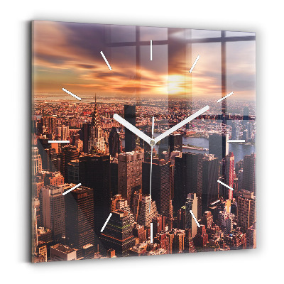 Square wall clock Panorama of the city west