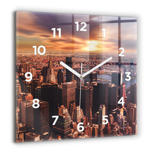 Square wall clock Panorama of the city west