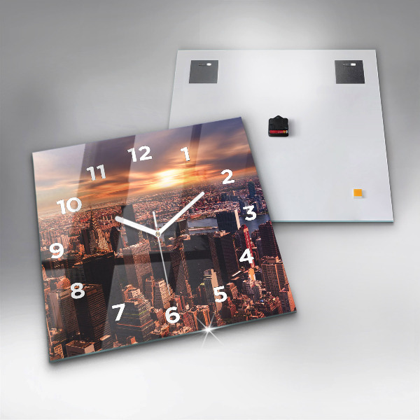 Square wall clock Panorama of the city west