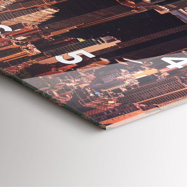 Square wall clock Panorama of the city west