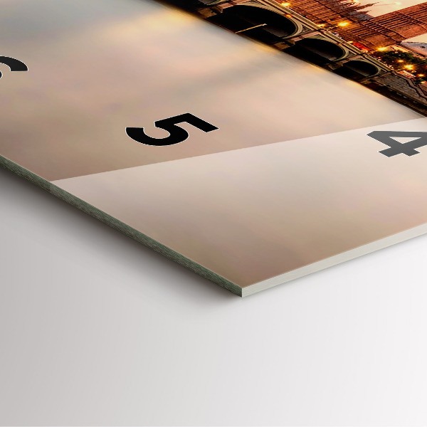 Square wall clock Big Ben London panorama