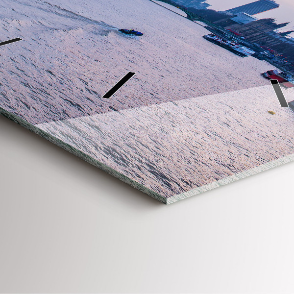 Square wall clock London Eye city panorama