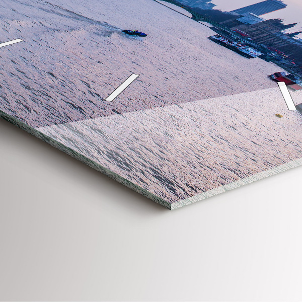 Square wall clock London Eye city panorama