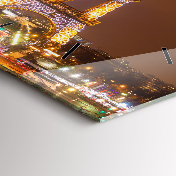 Square wall clock Illuminated Eiffel Tower