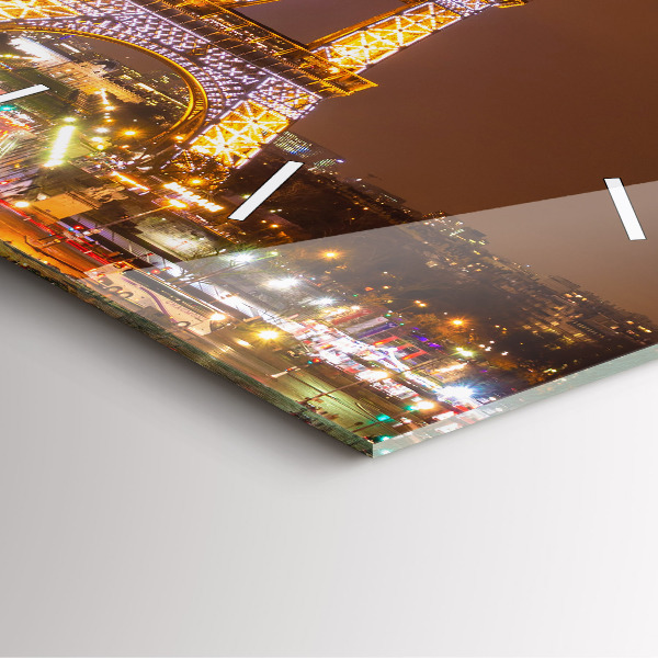 Square wall clock Illuminated Eiffel Tower