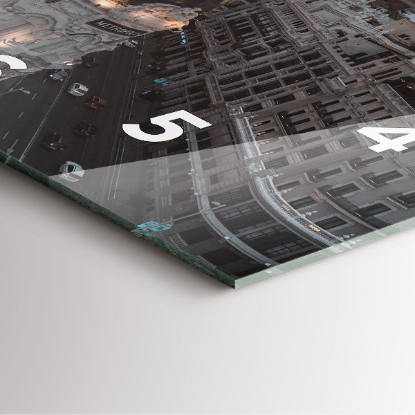 Square wall clock Cities at sunset