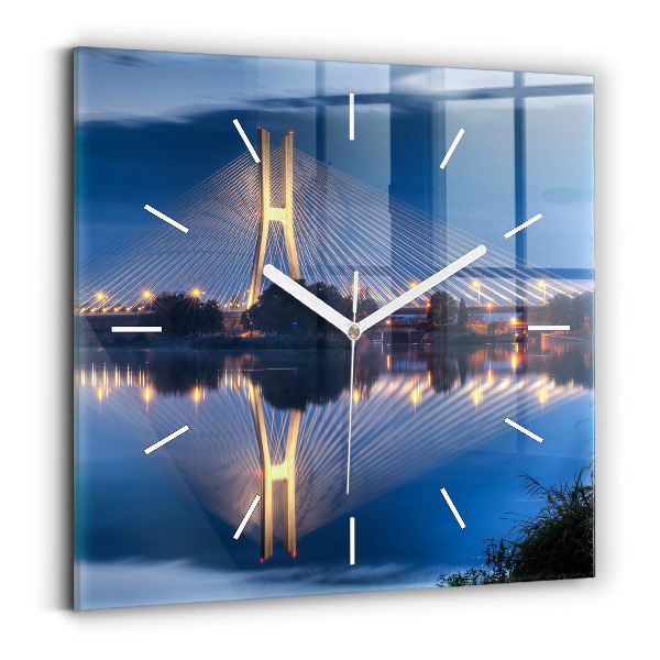 Square wall clock Rędziński Bridge Wrocław