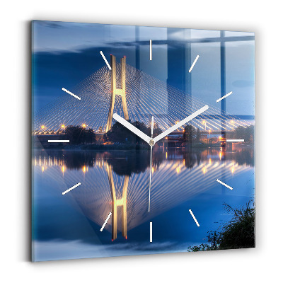 Square wall clock Rędziński Bridge Wrocław