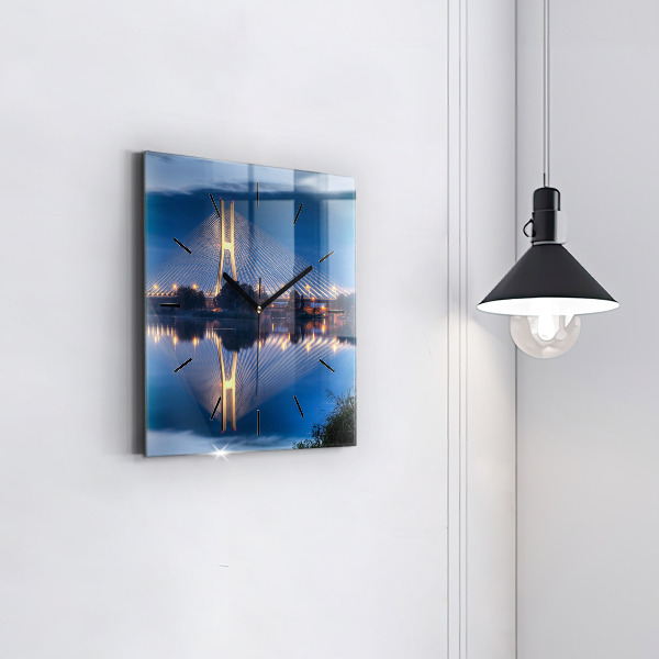Square wall clock Rędziński Bridge Wrocław