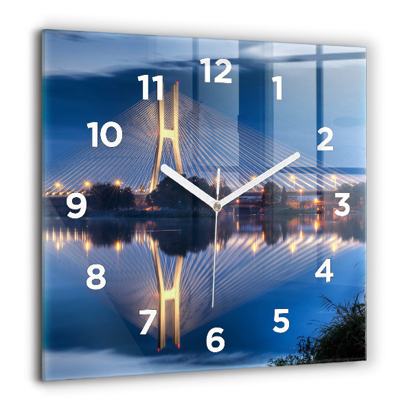 Square wall clock Rędziński Bridge Wrocław