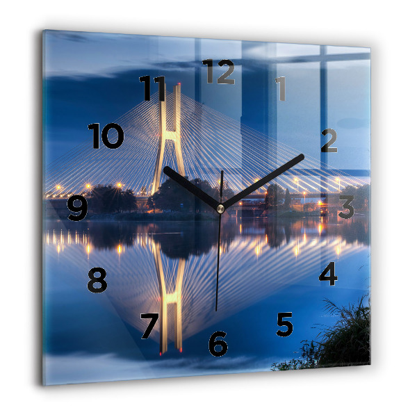 Square wall clock Rędziński Bridge Wrocław
