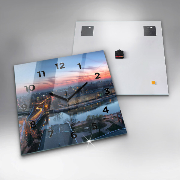 Square wall clock Wroclaw from a drone