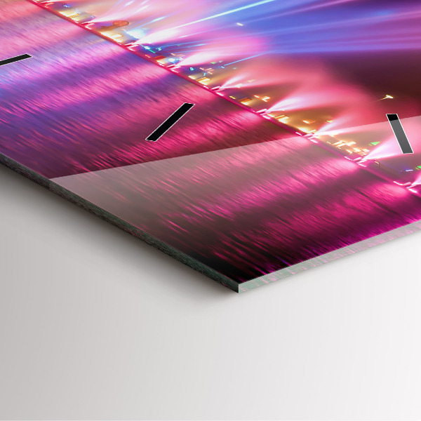 Square wall clock Wroclaw Fountain at Night