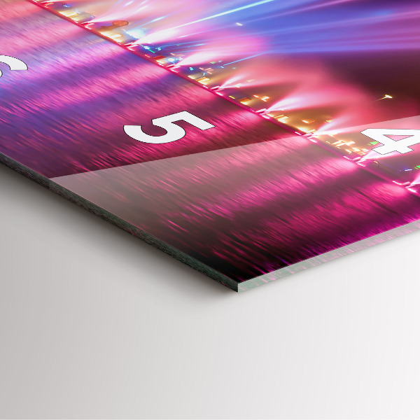 Square wall clock Wroclaw Fountain at Night